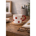 Kaffeetasse Keramik Kirschen Weiß-Rot 13x9x7 cm 200 ml von Clayre & Eef (6CEMU0150)