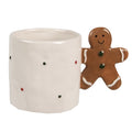 Kaffeebecher Keramik Punkte & Lebkuchen Weiß 15x9x9 cm 325 ml von Clayre & Eef (6CEMU0152)