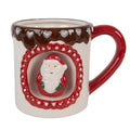 Weihnachtsbecher Keramik 3D Nikolaus Relief Rot 14x10x10 cm 375 ml von Clayre & Eef (6CEMU0206)