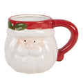 Weihnachtsbecher Keramik Winterzeit Santa Claus Weiß-Rot 12x8x8 cm 300 ml von Clayre & Eef (6CEMU0236)