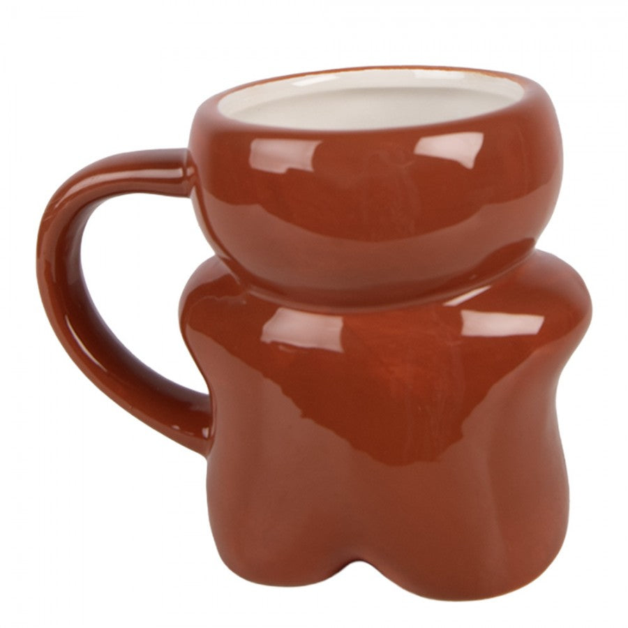 Weihnachtsbecher Keramik Pfefferkuchenmann Braun 12x8x10 cm 250 ml von Clayre & Eef (6CEMU0241)