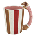 Weihnachtsbecher Keramik Dackel Rot-Weiß-Braun 14x9x13 cm von Clayre & Eef (6CEMU0247)