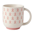 Jumbobecher Keramik Lebkuchenmänner Rosa-Weiß 10x10x6 cm 480 ml von Clayre & Eef (6CEMU0256)