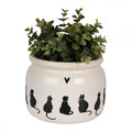 Clayre & Eef Blumentopf „Paws & Whiskers“ Katzen aus Keramik in Beige, Ø 20 cm (6CEPWS0001L)