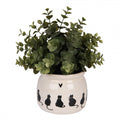 Clayre & Eef Blumentopf „Paws & Whiskers“ Katze aus Keramik in Beige, Ø 12 cm (6CEPWS0001S)