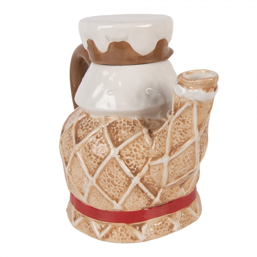 Teekanne Nussknacker Lebkuchenmann 900 ml Keramik Braun 22x12x18 cm von Clayre & Eef (6CETE0185)