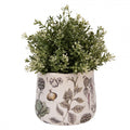 Clayre & Eef Blumentopf „The Kitchen Garden“ Gemüse-Beet aus Keramik in Beige, Ø 14 cm (6CETKG0001S)