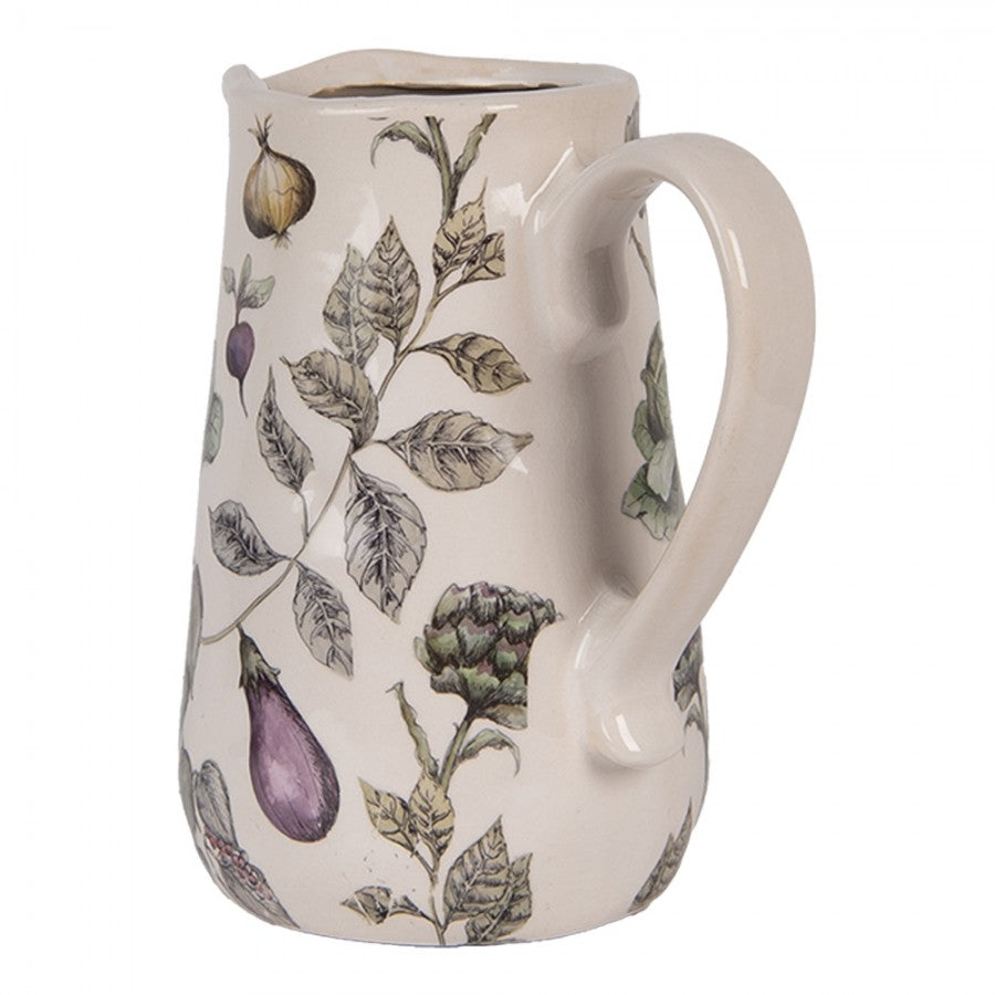 Dekorative Kanne Vase Keramik Bauerngarten Gemüse Bunt Craquelé 16x12x18 cm von Clayre & Eef (6CETKG0002M)