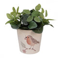 Clayre & Eef Blumentopf „Vintage Garden“ Vogel aus Keramik in Beige-Bunt, Ø 17 cm (6CEVGP0001L)