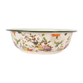Servierschale Blumen Vögel Emaille-Optik Ø 30x9 cm 3000 ml Salatschüssel von Clayre & Eef (6EM0003)