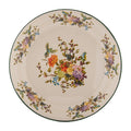 Tiefer Speiseteller Pastateller Vögel Blumen Emaille-Optik Ø 30x3 cm Metall von Clayre & Eef (6EM0006)