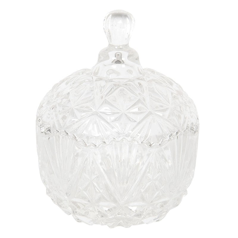 Clayre & Eef Bonbonniere „Elegance Schliff“ aus Glas in Klar, Ø 10x13 cm (6GL0548)