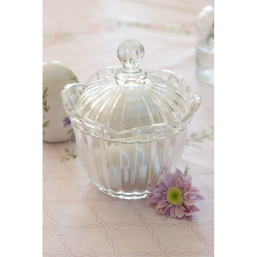 Clayre & Eef Bonbonniere „Bauchig Kristall“ aus Glas in Klar, Ø 15x18 cm (6GL2850)