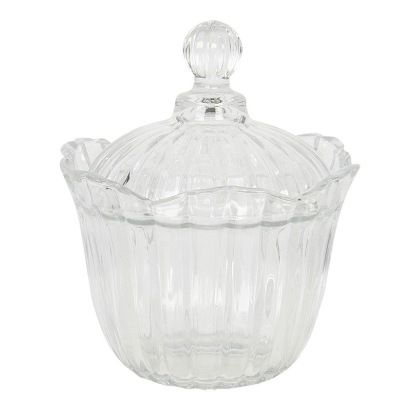 Clayre & Eef Bonbonniere „Bauchig Kristall“ aus Glas in Klar, Ø 15x18 cm (6GL2850)