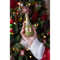 Weihnachtsanhänger Champagnerflasche Glas Grün Glitzer Gold Ø 5x14 cm von Clayre & Eef (6GL4345)