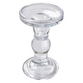 Glas-Kerzenständer 2-in-1 Klarglas Ø 8x14 cm für Stab- & Stumpenkerzen von Clayre & Eef (6GL4403)