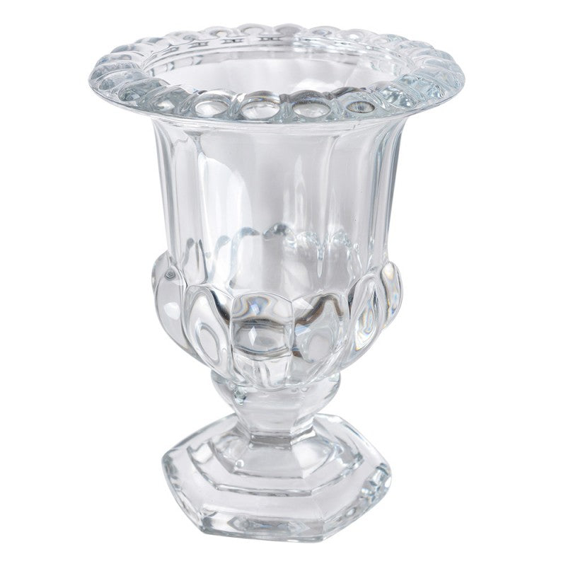 Klassische Glas-Pokalvase Transparent auf Standfuß Ø 15x20 cm von Clayre & Eef (6GL4415)