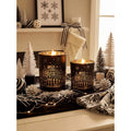 Clayre & Eef Teelichthalter Windlicht 2er-Set Schwarz Gold Innenspiegelung Winterliche Haeuserzeile Ø 9x10 & 10x12 cm (6GL4606)