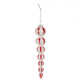 Clayre & Eef Christbaumanhänger „Spirale“ aus Glas in Weiß-Rot, Ø 4x18 cm (6GL4614)