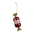 Clayre & Eef Christbaumanhänger „Bonbon“ aus Glas in Rot glänzend, Ø 5x14 cm (6GL4647)