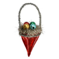 Weihnachtsanhänger Spitztüte Füllhorn mit Lametta und Glaskugeln Glas Rot Bunt Ø 6x10 cm von Clayre & Eef (6GL4717)