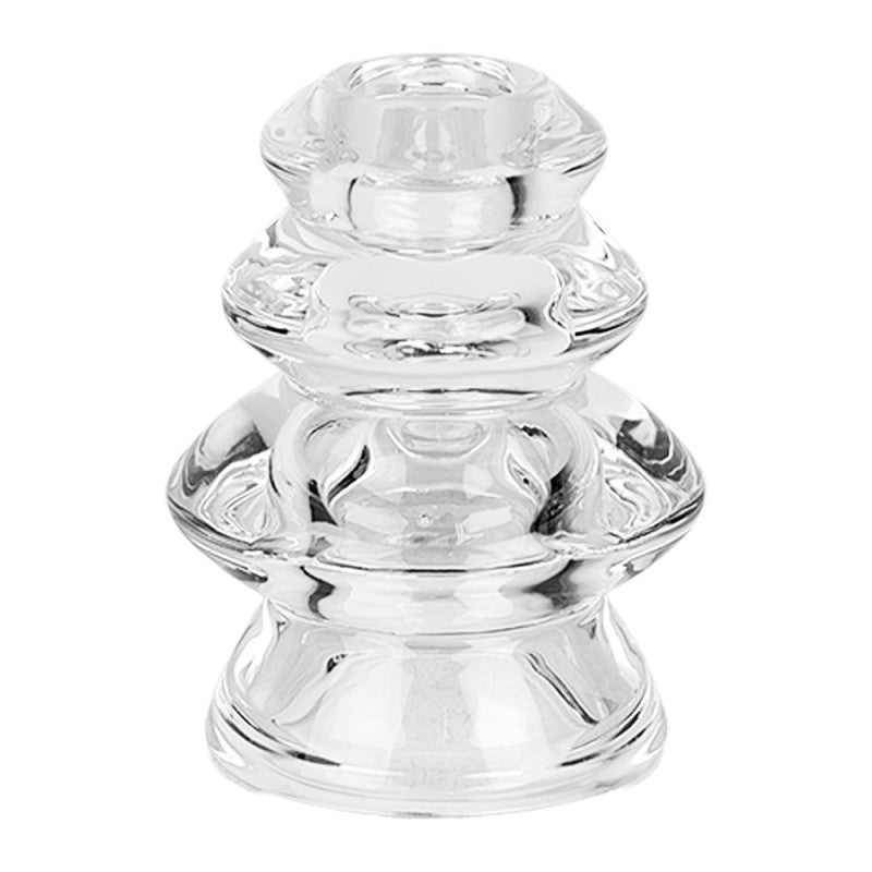 Glas-Kerzenständer gerillt Transparent Ø 8x10 cm für Stabkerzen von Clayre & Eef (6GL4931)