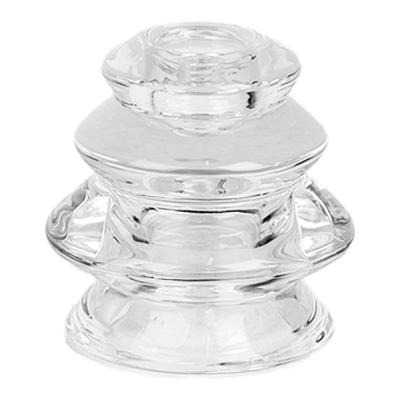 Glas-Kerzenständer Kaskade gerillt Transparent Ø 8x7 cm für Stabkerzen von Clayre & Eef (6GL4932)
