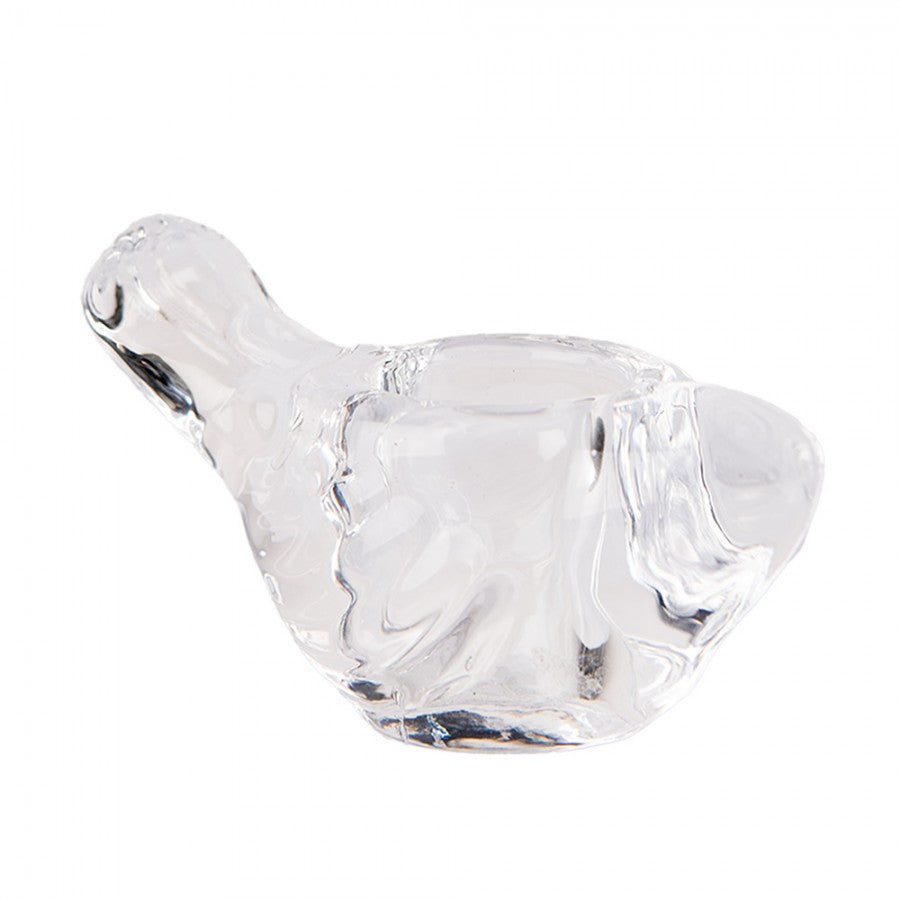 Glas-Kerzenständer Vogel Transparent 8x4x5 cm für Stabkerzen von Clayre & Eef (6GL4933)