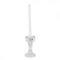 Glas-Kerzenständer Blütenkelch gerillt Transparent Ø 8x15 cm für Stabkerzen von Clayre & Eef (6GL4934)