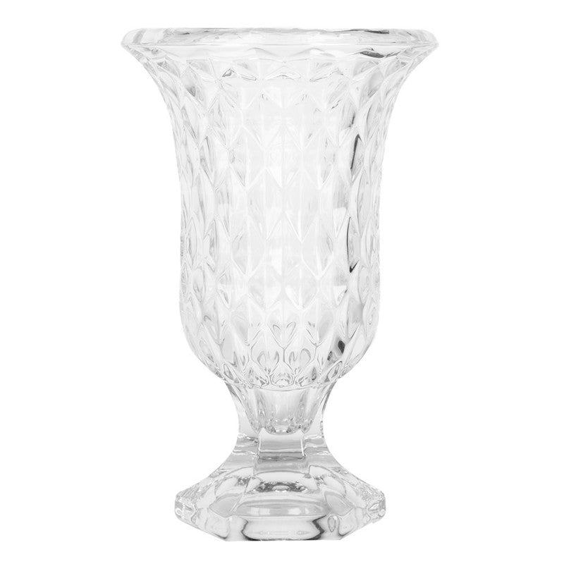 Klassische Glas-Pokalvase Transparent auf Standfuß Ø 15x23 cm von Clayre & Eef (6GL5028)