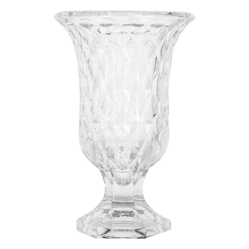 Klassische Glas-Pokalvase Transparent auf Standfuß Ø 12x19 cm von Clayre & Eef (6GL5030)