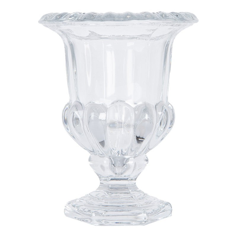 Klassische Glas-Pokalvase Transparent auf Standfuß Ø 12x15 cm von Clayre & Eef (6GL5031)