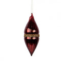 Clayre & Eef Christbaumanhänger „Eiszapfen“ aus Glas in Rot-Goldfarben, Ø 6x17 cm (6GL5095)