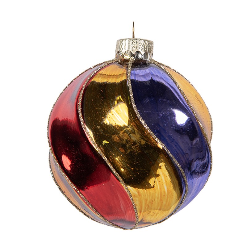 Clayre & Eef Christbaumkugel „Christmas Pastels“ aus Glas in mehrfarbig, Ø 8x8 cm (6GL5100)