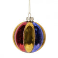 Clayre & Eef Christbaumkugel „Christmas Pastels“ aus Glas in Mehrfarbig-Rot-Blau-Gold, Ø 8x8 cm (6GL5101)