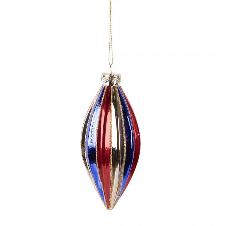 Clayre & Eef Christbaumanhänger „Zapfen Pastell“ aus Glas in Mehrfarbig, Ø 6x13 cm (6GL5104)