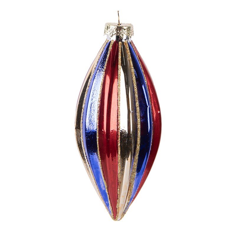 Clayre & Eef Christbaumanhänger „Zapfen Pastell“ aus Glas in Mehrfarbig, Ø 6x13 cm (6GL5104)