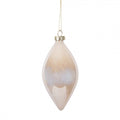 Clayre & Eef Christbaumanhänger „Tropfen“ aus Glas in Beige-Champagner, Ø 7x13 cm (6GL5120)