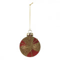 Clayre & Eef Christbaumanhänger aus Glas in Gold-Rot, 6x3x7 cm (6GL5130)