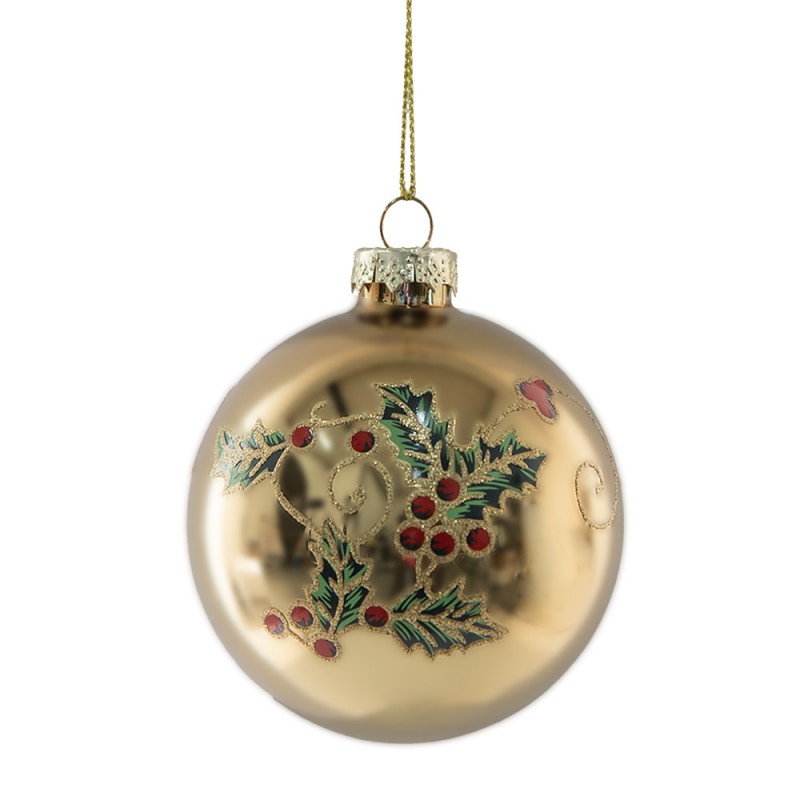 Clayre & Eef Christbaumkugel aus Glas in Gold, Ø 8x8 cm (6GL5134)