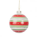 Clayre & Eef Christbaumkugel aus Glas in Weiß-rot-grün, Ø 8x8 cm (6GL5141)