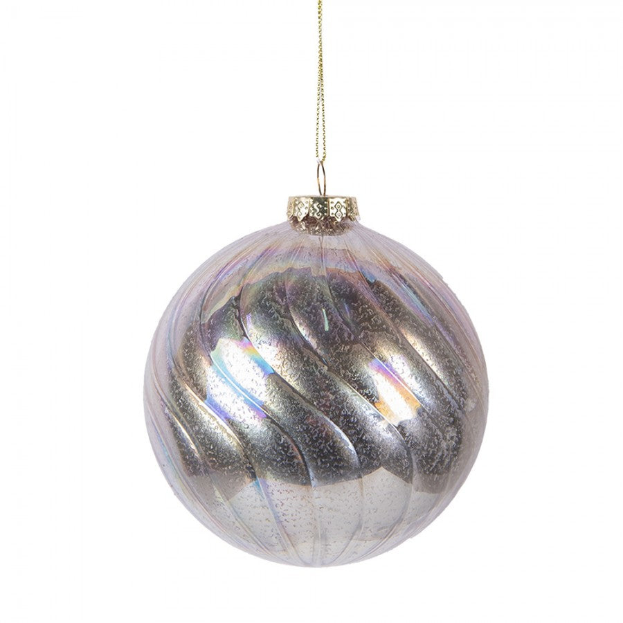 Clayre & Eef Christbaumkugel aus Glas in Rosa, Ø 10x10 cm (6GL5144)