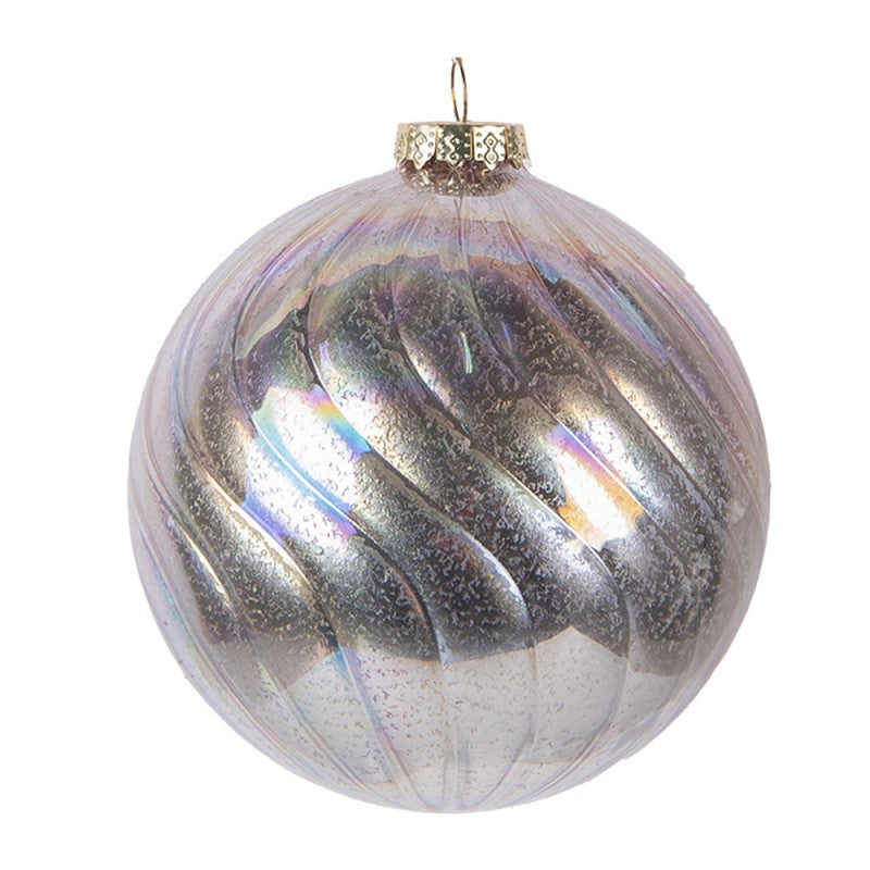 Clayre & Eef Christbaumkugel aus Glas in Rosa, Ø 10x10 cm (6GL5144)