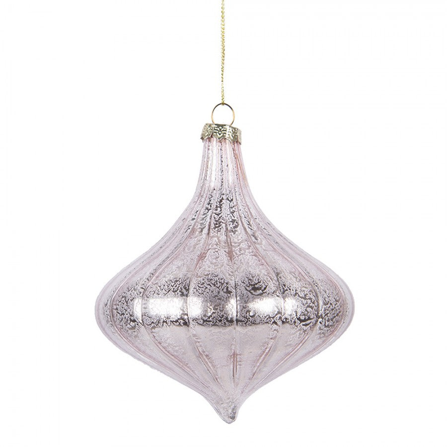 Clayre & Eef Christbaumkugel aus Glas in Rosa, Ø 10x10 cm (6GL5145)
