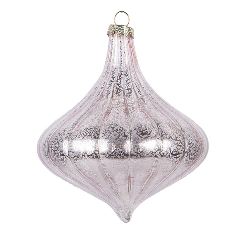 Clayre & Eef Christbaumkugel aus Glas in Rosa, Ø 10x10 cm (6GL5145)