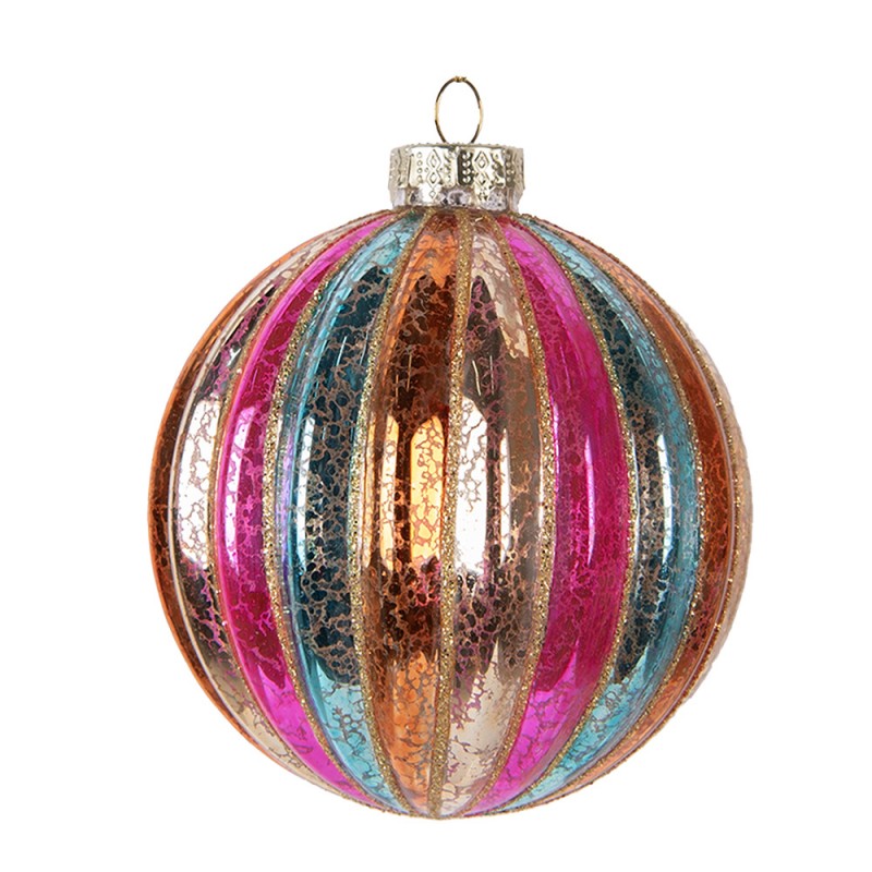Clayre & Eef Christbaumkugel aus Glas in Mehrfarbig Pastell, Ø 10x11 cm (6GL5176)