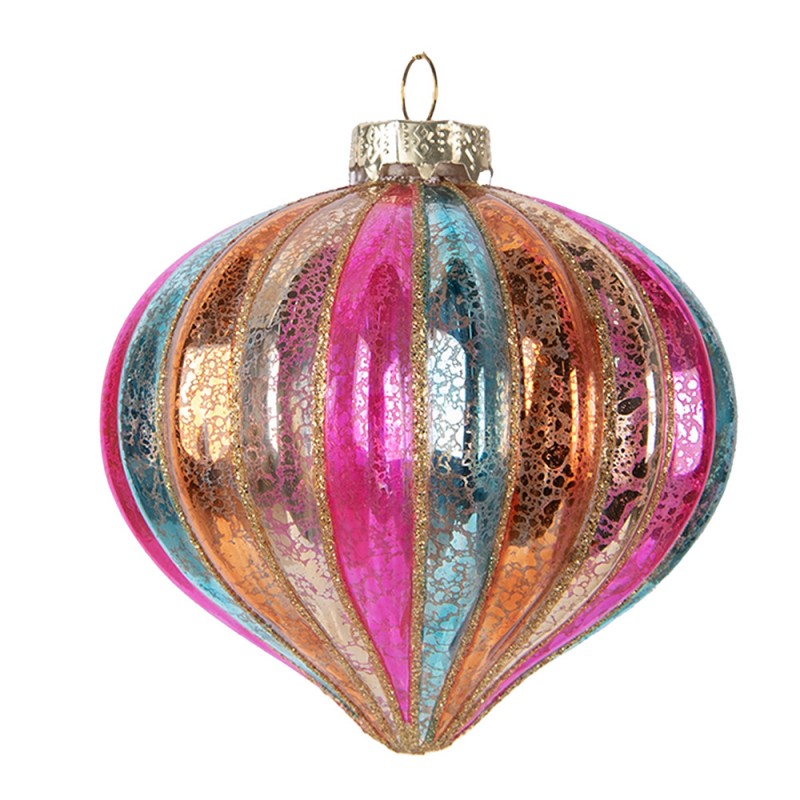 Clayre & Eef Christbaumkugel aus Glas in Mehrfarbig Pastell, Ø 10x10 cm (6GL5177)