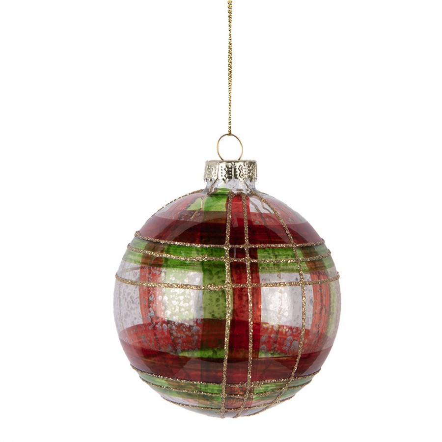 Clayre & Eef Christbaumkugel aus Glas in Smaragdgrün, Ø 8x8 cm (6GL5178)