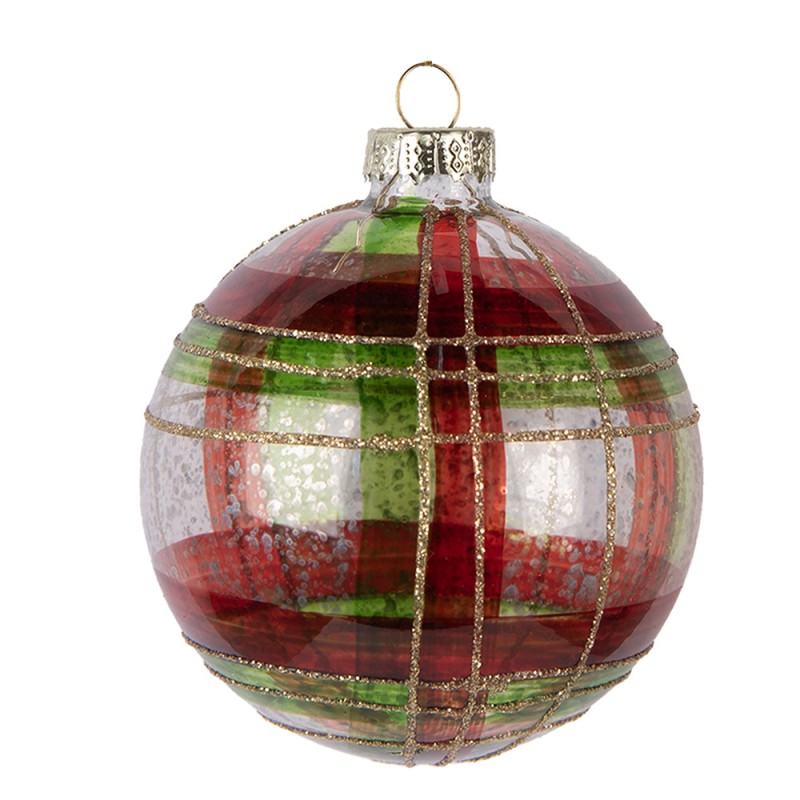 Clayre & Eef Christbaumkugel aus Glas in Smaragdgrün, Ø 8x8 cm (6GL5178)