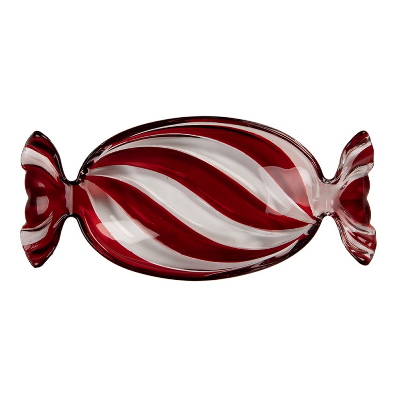 Clayre & Eef Dekoschale „Bonbon“ aus Glas in Rot, 23x11x4 cm (6GL5200)